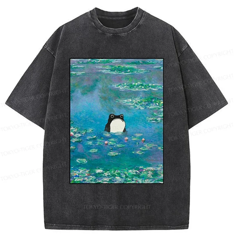 Tokyo-Tiger Frog In The Pond Washed T-Shirt