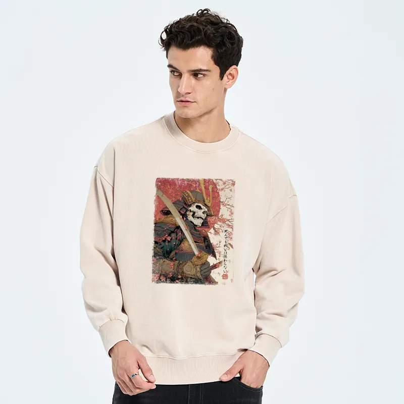 Tokyo-Tiger Samurai Under The Sakura Washed Sweatshirt