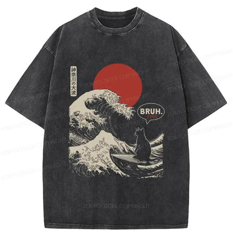 Tokyo-Tiger Bruh Cat Washed T-Shirt
