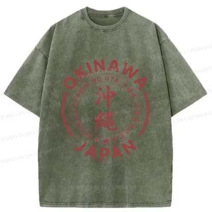 Tokyo-Tiger Retro Japan Okinawa Washed T-Shirt