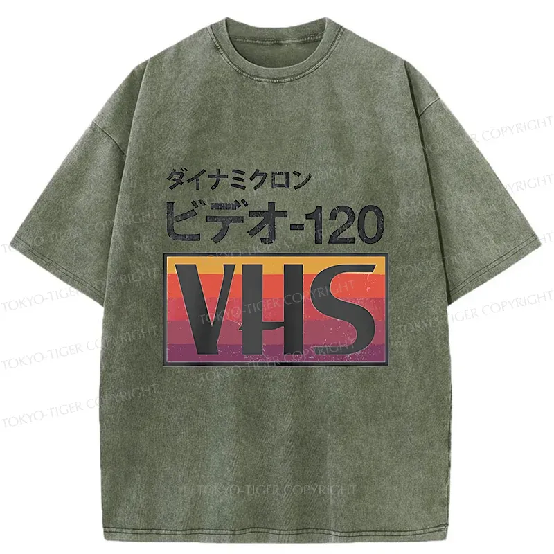Tokyo-Tiger Retro Japanese VHS Washed T-Shirt