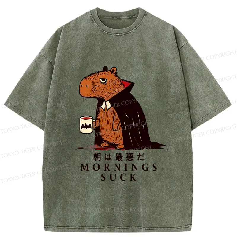 Tokyo-Tiger Vampire Capybara Washed T-Shirt