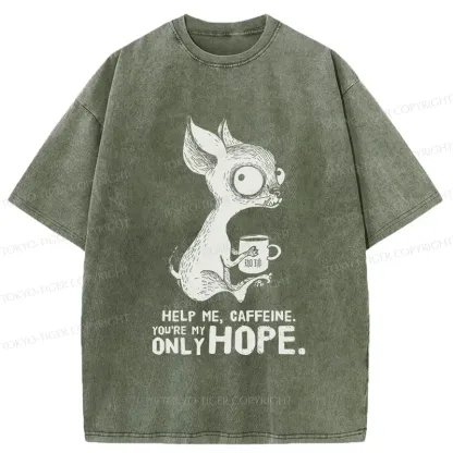 Tokyo-Tiger Caffeine In Need Washed T-Shirt