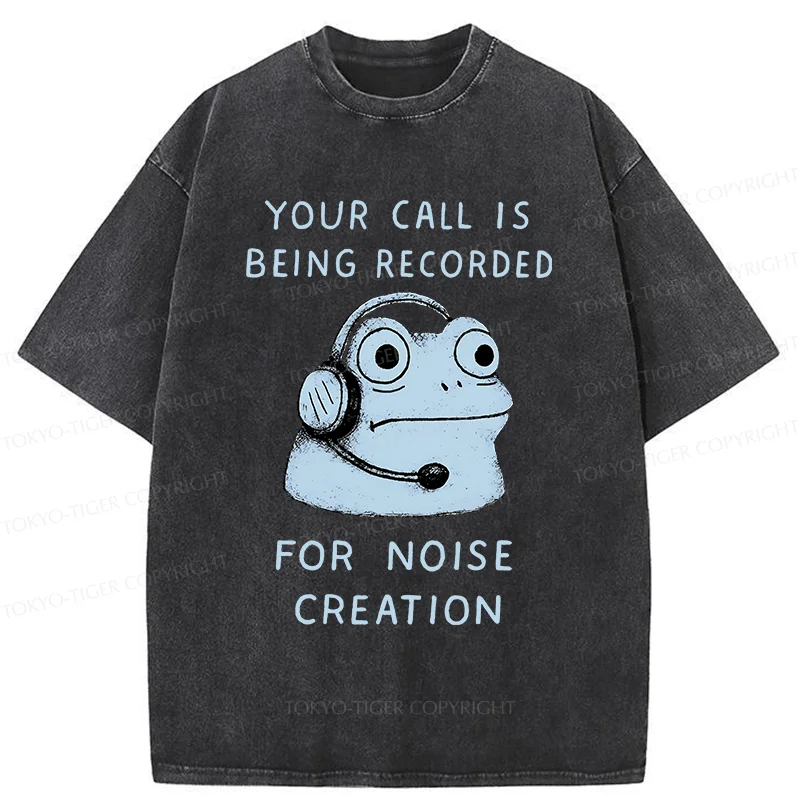Tokyo-Tiger Funny Phone Records Frog Washed T-Shirt