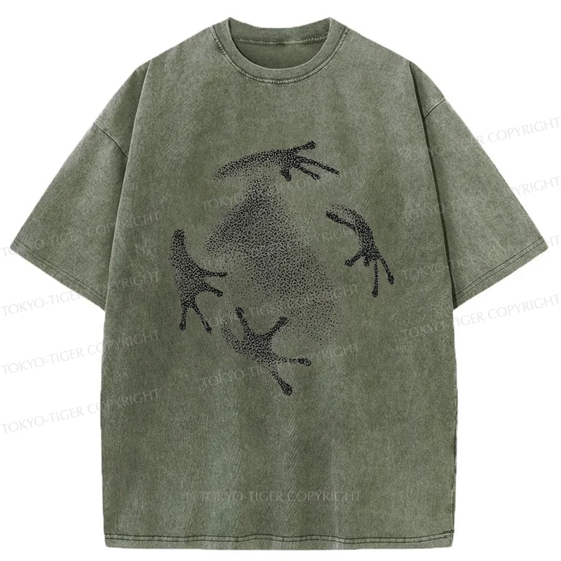 Tokyo-Tiger Ink Painting Of Frog Washed T-Shirt