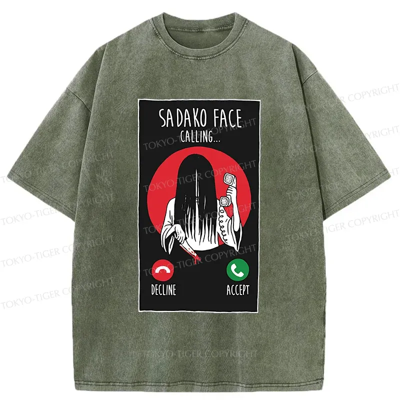 Tokyo-Tiger Sadako Is Calling You Washed T-Shirt