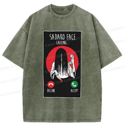 Tokyo-Tiger Sadako Is Calling You Washed T-Shirt