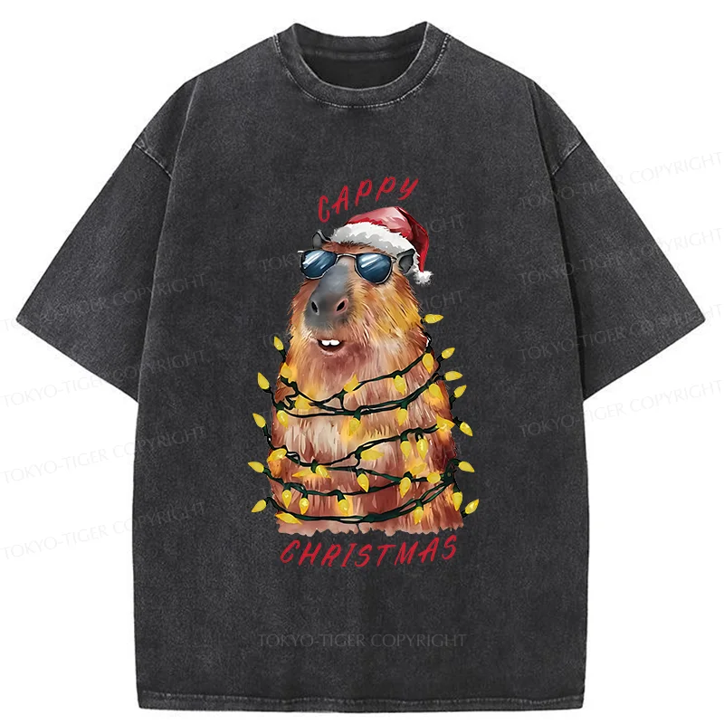 Tokyo-Tiger Merry Christmas Capybara Washed T-Shirt