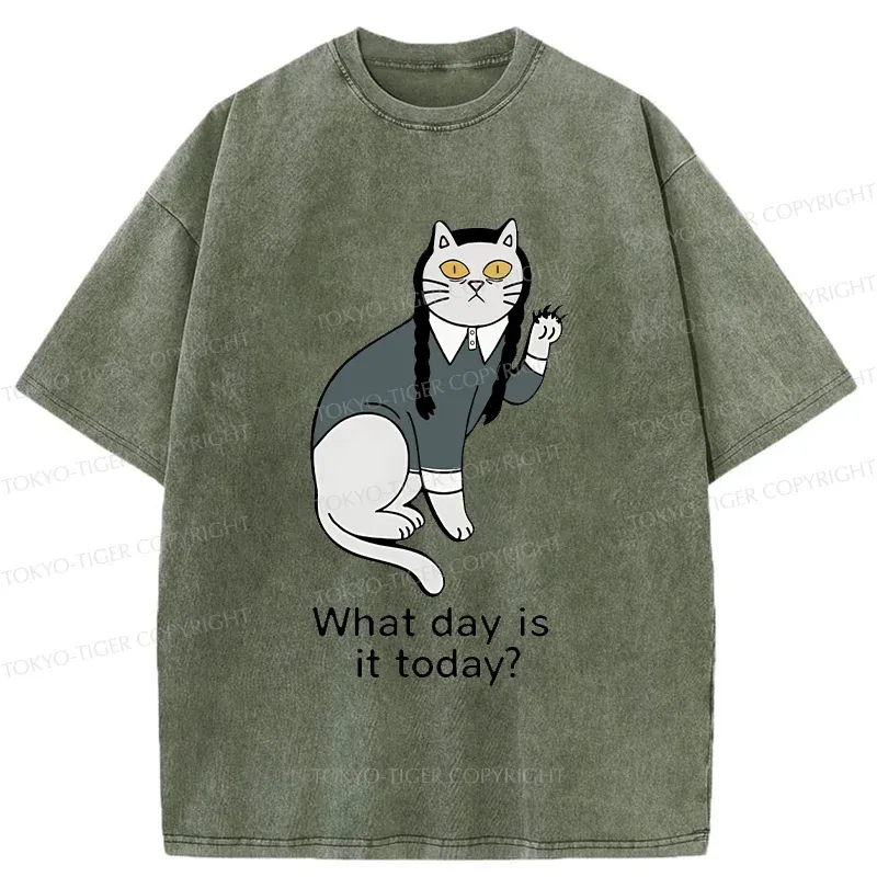 Tokyo-Tiger Cat Girl Funny Washed T-Shirt