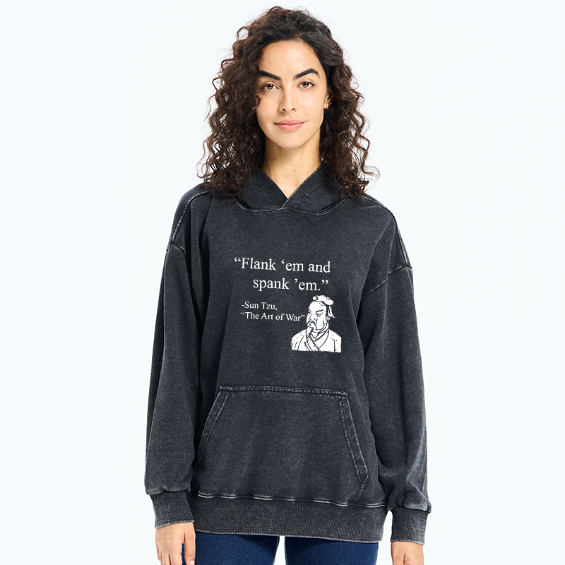 Tokyo-Tiger The Art Of War Funny Washed Hoodie