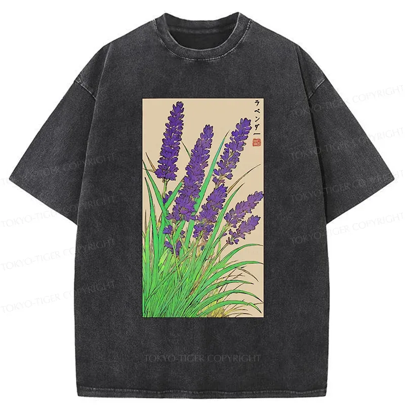 Tokyo-Tiger Japanese Lavender Washed T-Shirt