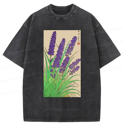 Tokyo-Tiger Japanese Lavender Washed T-Shirt