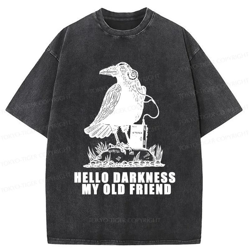 Tokyo-Tiger Crows Listening To Music Washed T-Shirt