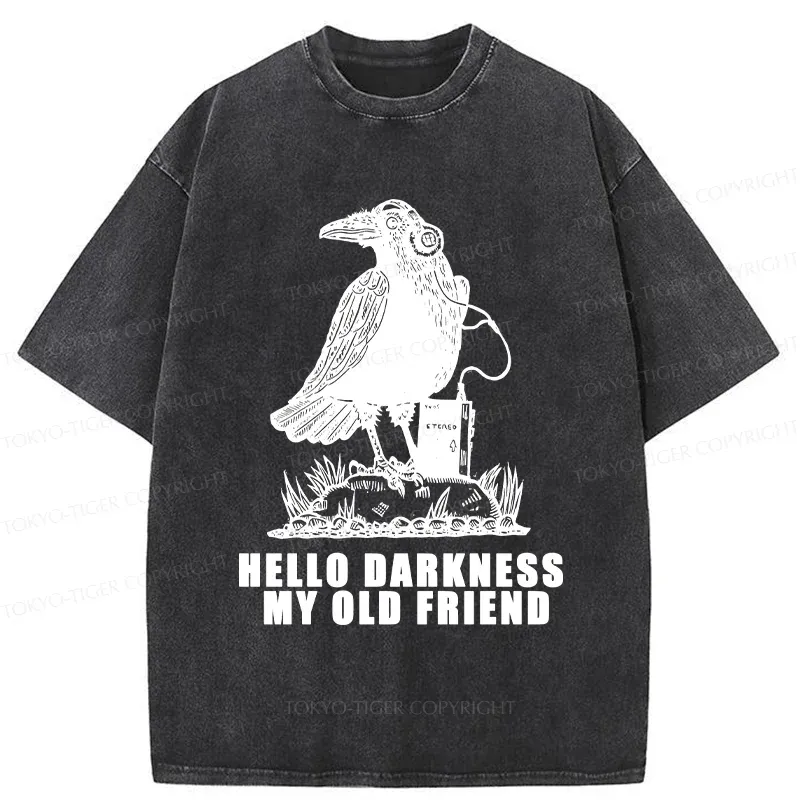 Tokyo-Tiger Crows Listening To Music Washed T-Shirt