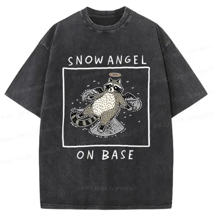 Tokyo-Tiger Raccoon Angel Washed T-Shirt