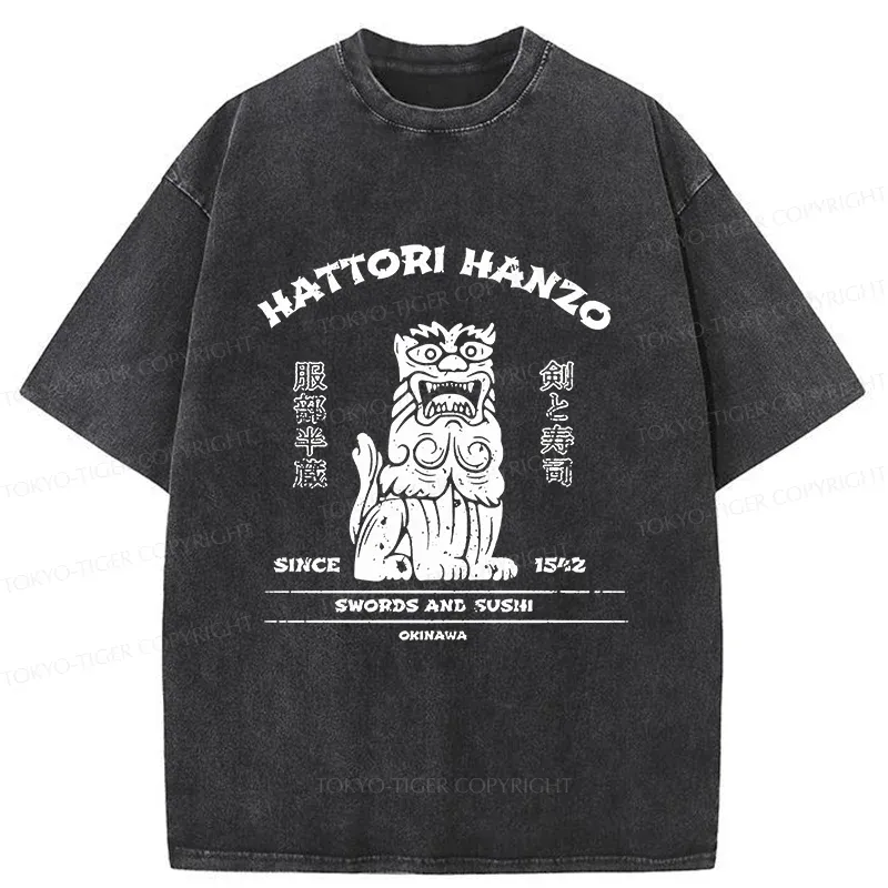 Tokyo-Tiger Hattori Hanzo Japan Sushi Washed T-Shirt