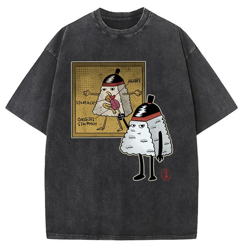 Tokyo-Tiger Onigiri Biology Lesson Washed T-Shirt