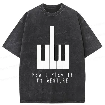 Tokyo-Tiger Piano Gesture Washed T-Shirt