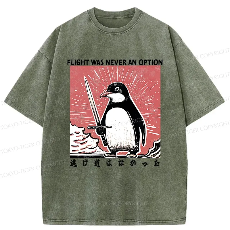 Tokyo-Tiger Fighting Penguin Washed T-Shirt