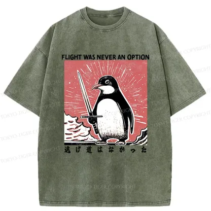 Tokyo-Tiger Fighting Penguin Washed T-Shirt