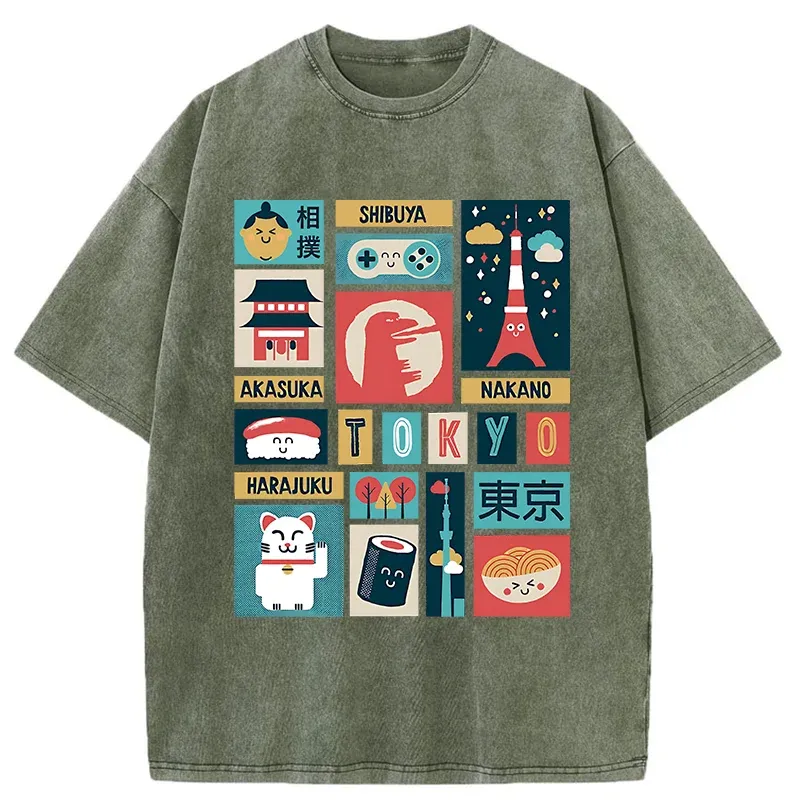 Tokyo-Tiger Tokyo Features Washed T-Shirt