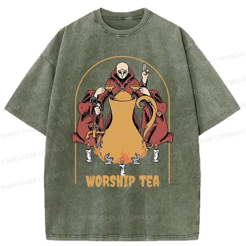 Tokyo-Tiger Tea Ceremony Washed T-Shirt