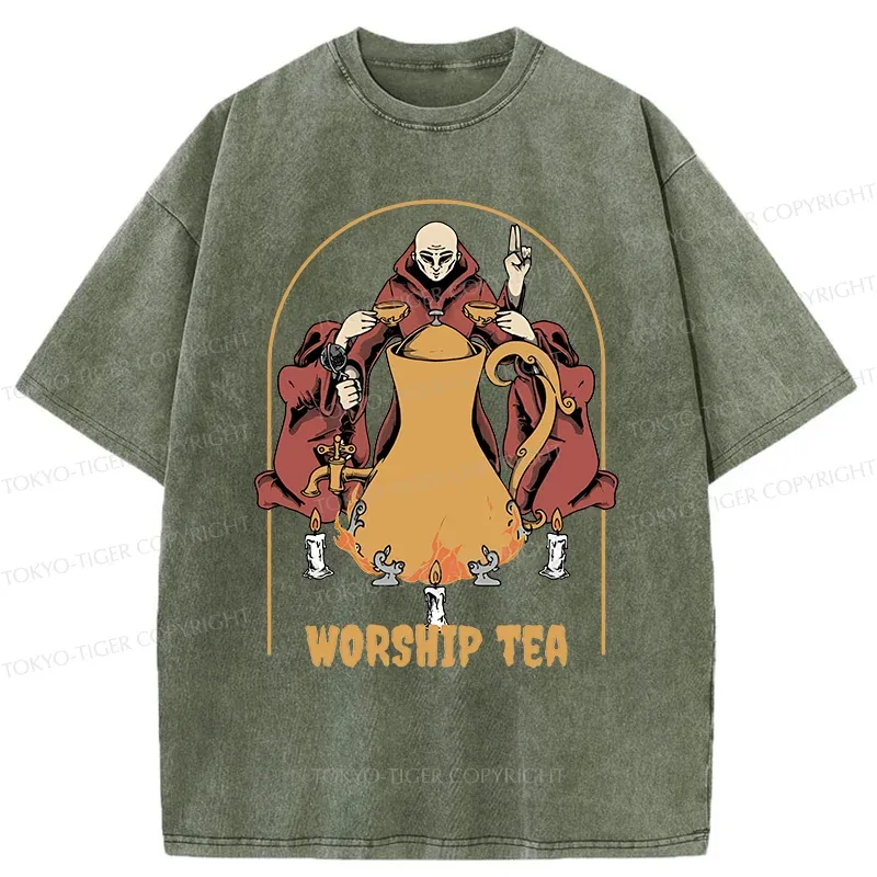 Tokyo-Tiger Tea Ceremony Washed T-Shirt