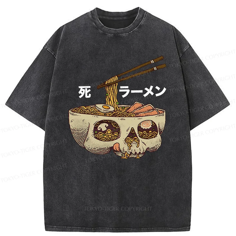 Tokyo-Tiger Skull Ramen Washed T-Shirt