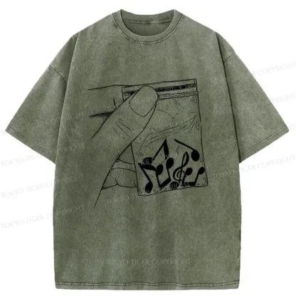 Tokyo-Tiger Music Addiction Washed T-Shirt