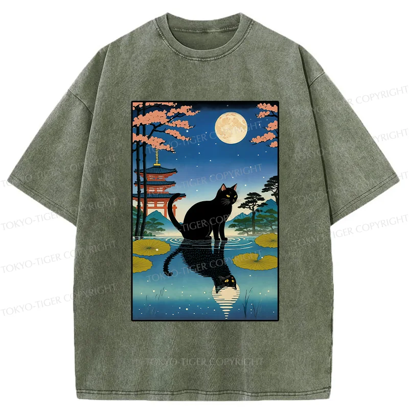 Tokyo-Tiger Moonlight Reflection Washed T-Shirt