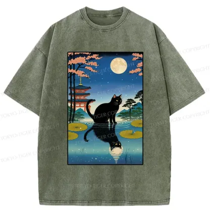 Tokyo-Tiger Moonlight Reflection Washed T-Shirt