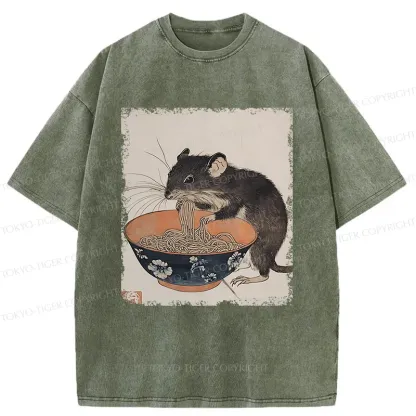 Tokyo-Tiger Mouse Steals Ramen Washed T-Shirt