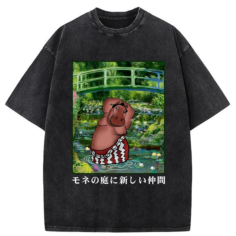 Tokyo-Tiger A New Addition To Monet's Garden Washed T-Shirt