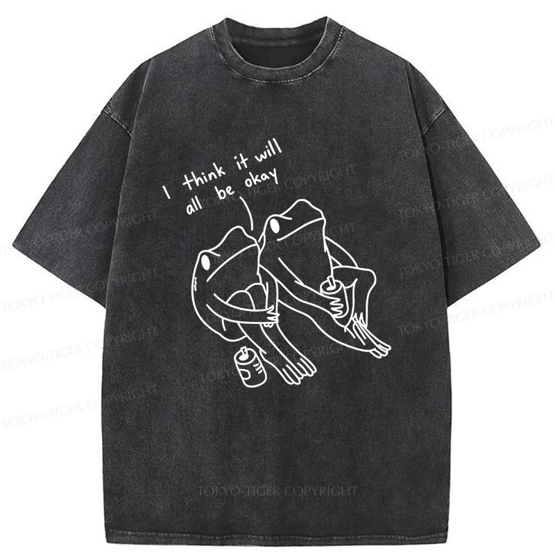 Tokyo-Tiger Frogs Talk About The Future Washed T-Shirt