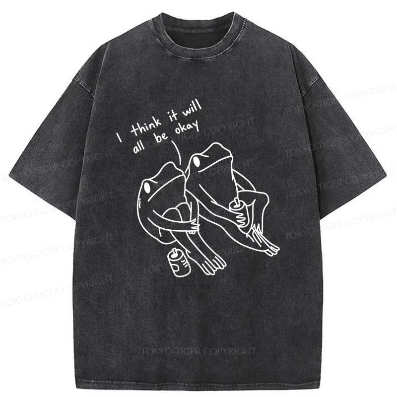 Tokyo-Tiger Frogs Talk About The Future Washed T-Shirt