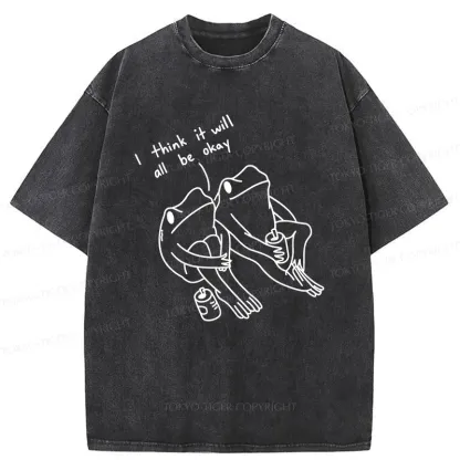 Tokyo-Tiger Frogs Talk About The Future Washed T-Shirt