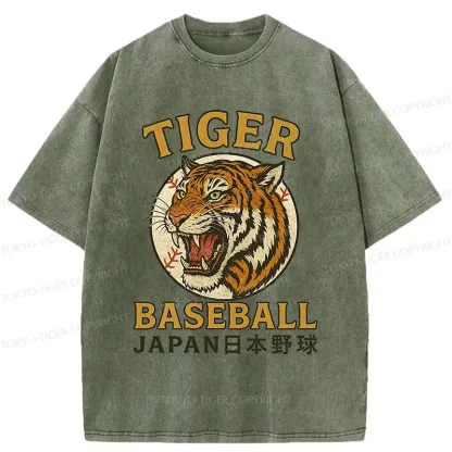 Tokyo-Tiger Osaka Japan Baseball Team Washed T-Shirt