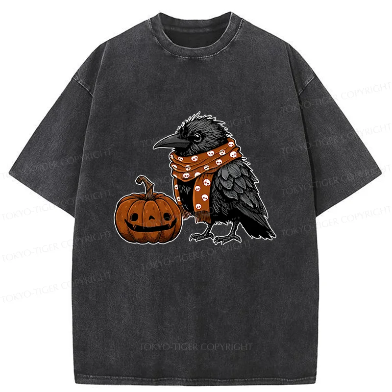 Tokyo-Tiger Christmas Crow Washed T-Shirt