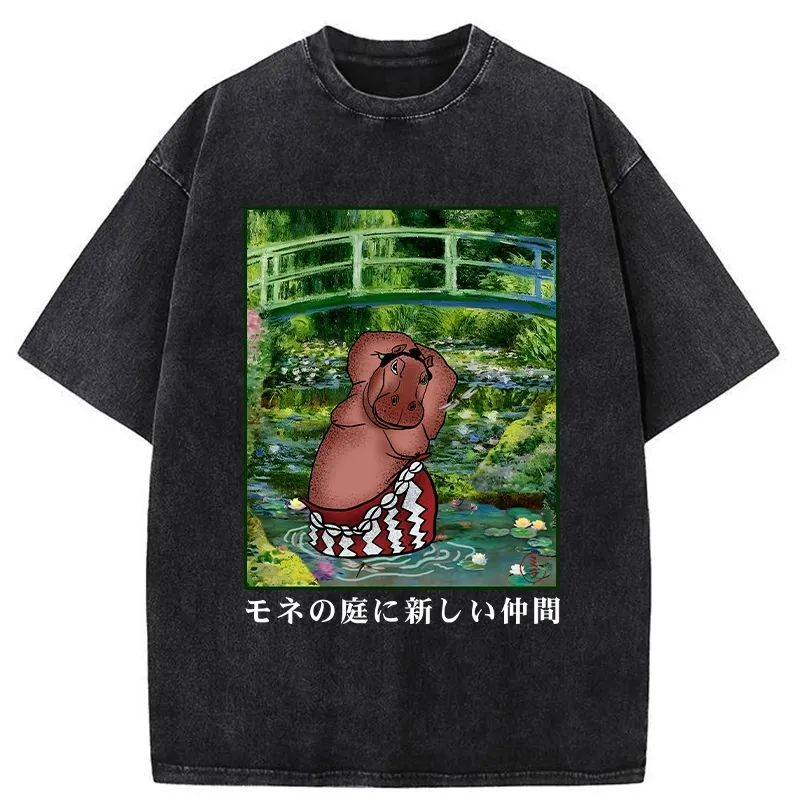 Tokyo-Tiger A New Addition To Monet's Garden Washed T-Shirt
