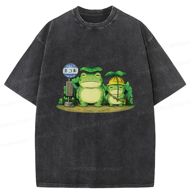 Tokyo-Tiger My Neighbor Frog Washed T-Shirt