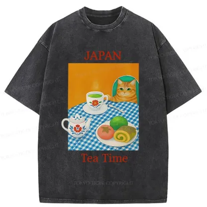 Tokyo-Tiger Japanese Afternoon Tea Washed T-Shirt