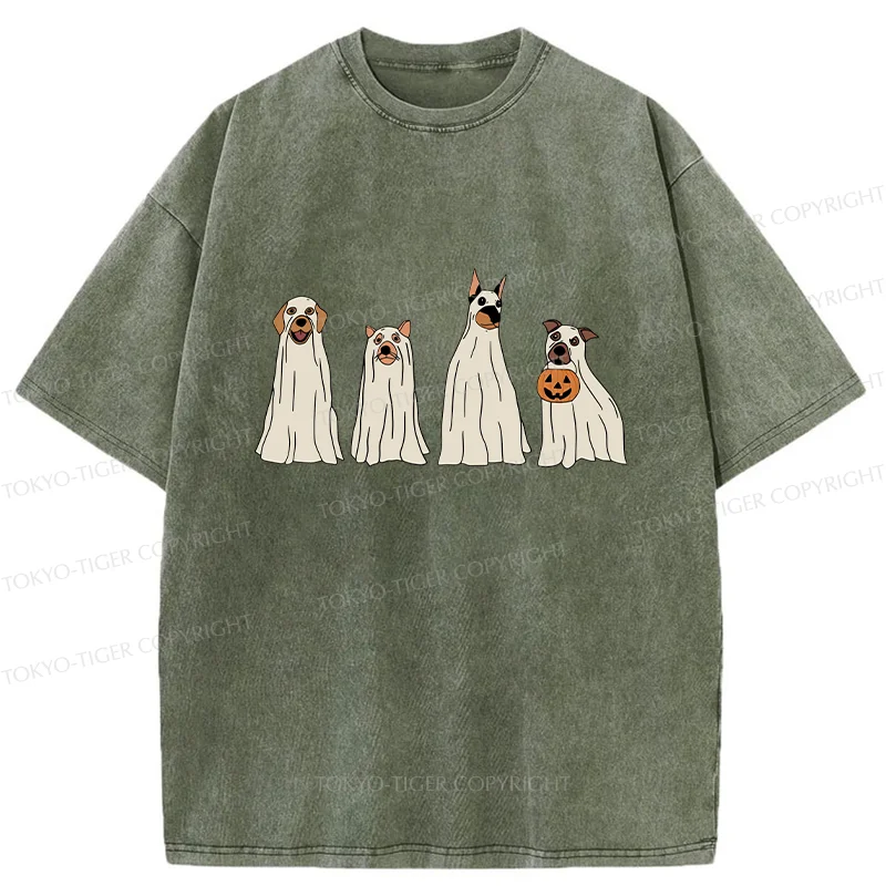 Tokyo-Tiger Halloween Puppies Washed T-Shirt