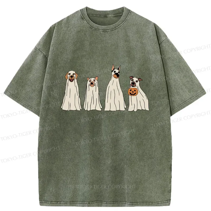 Tokyo-Tiger Halloween Puppies Washed T-Shirt