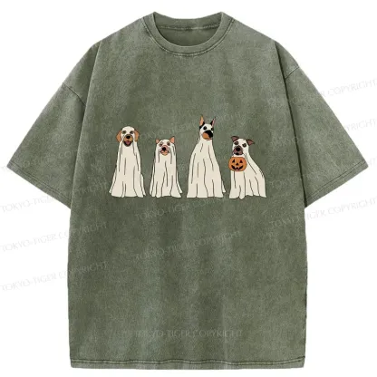 Tokyo-Tiger Halloween Puppies Washed T-Shirt