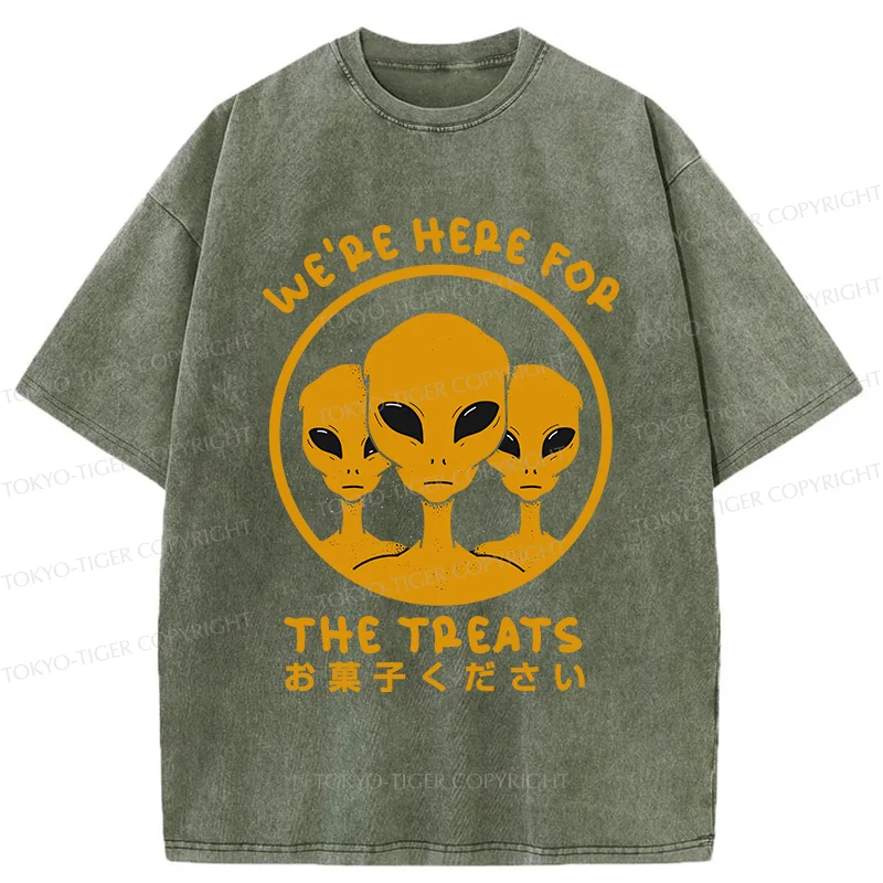 Tokyo-Tiger Alien Asking For Candy Washed T-Shirt