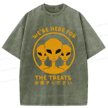 Tokyo-Tiger Alien Asking For Candy Washed T-Shirt