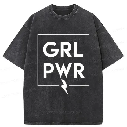 Tokyo-Tiger Girl Power Washed T-Shirt