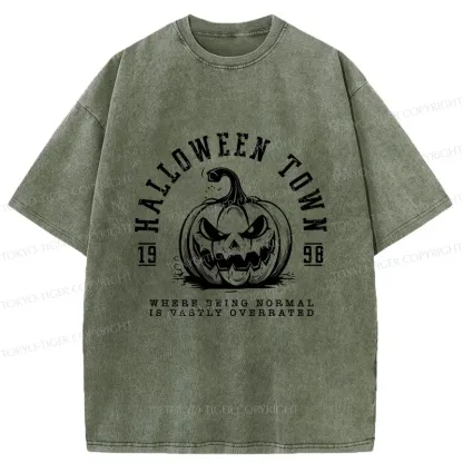 Tokyo-Tiger Halloween Pumpkin Washed T-Shirt