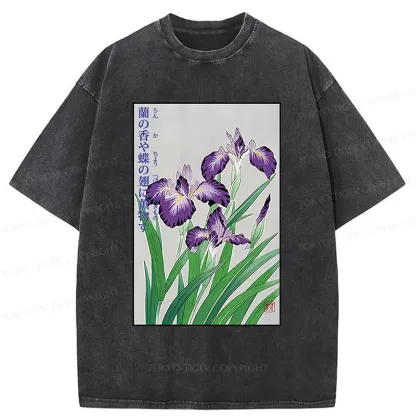 Tokyo-Tiger Japanese Iris Washed T-Shirt