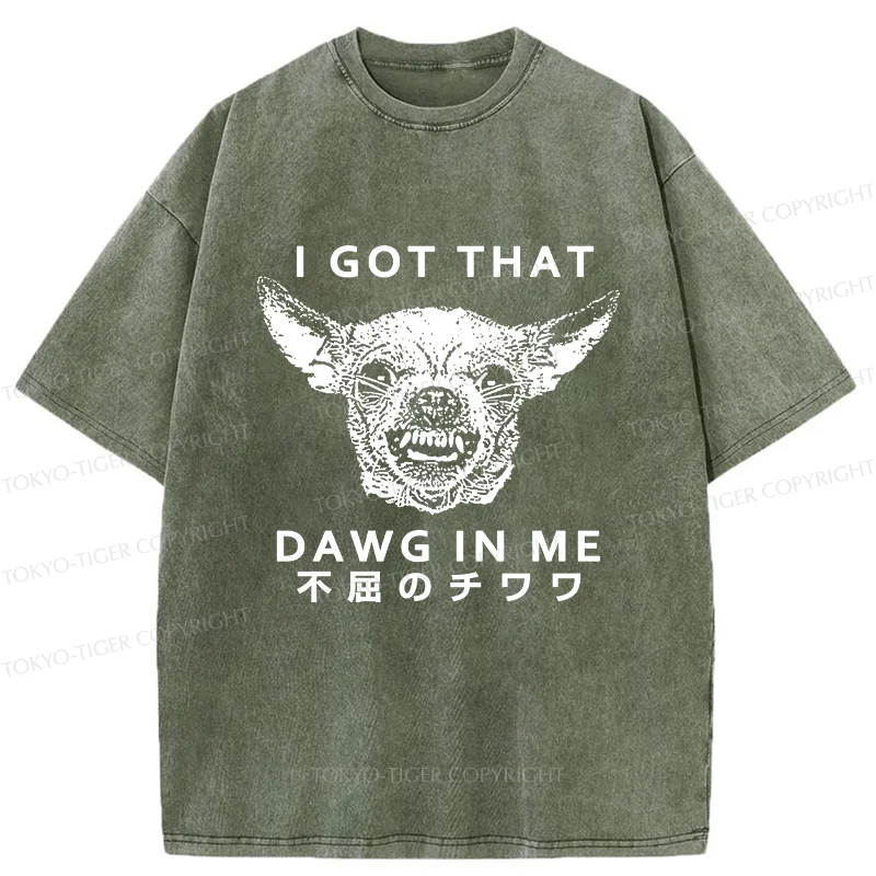 Tokyo-Tiger Indomitable Chihuahua Washed T-Shirt
